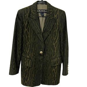 ESCADA Margaretha Ley Wool Print Blazer 34